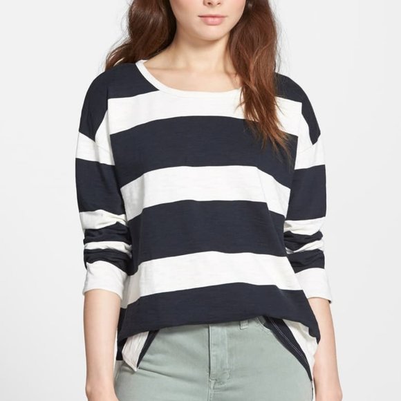Madewell Sweaters - Madewell 'Norma' Rugby Stripe Long Sleeve Pullover
